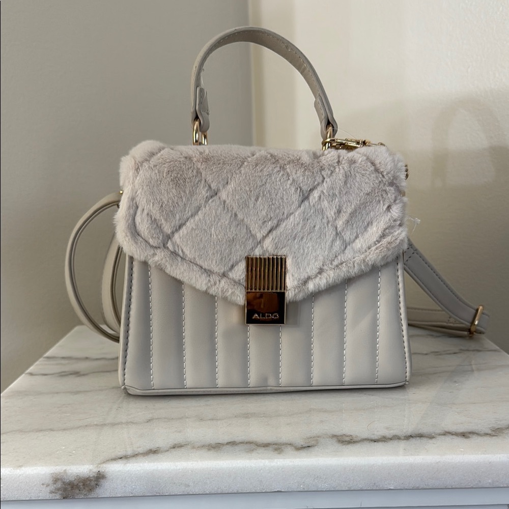 Aldo Gray Satchel with Quilted Detailing